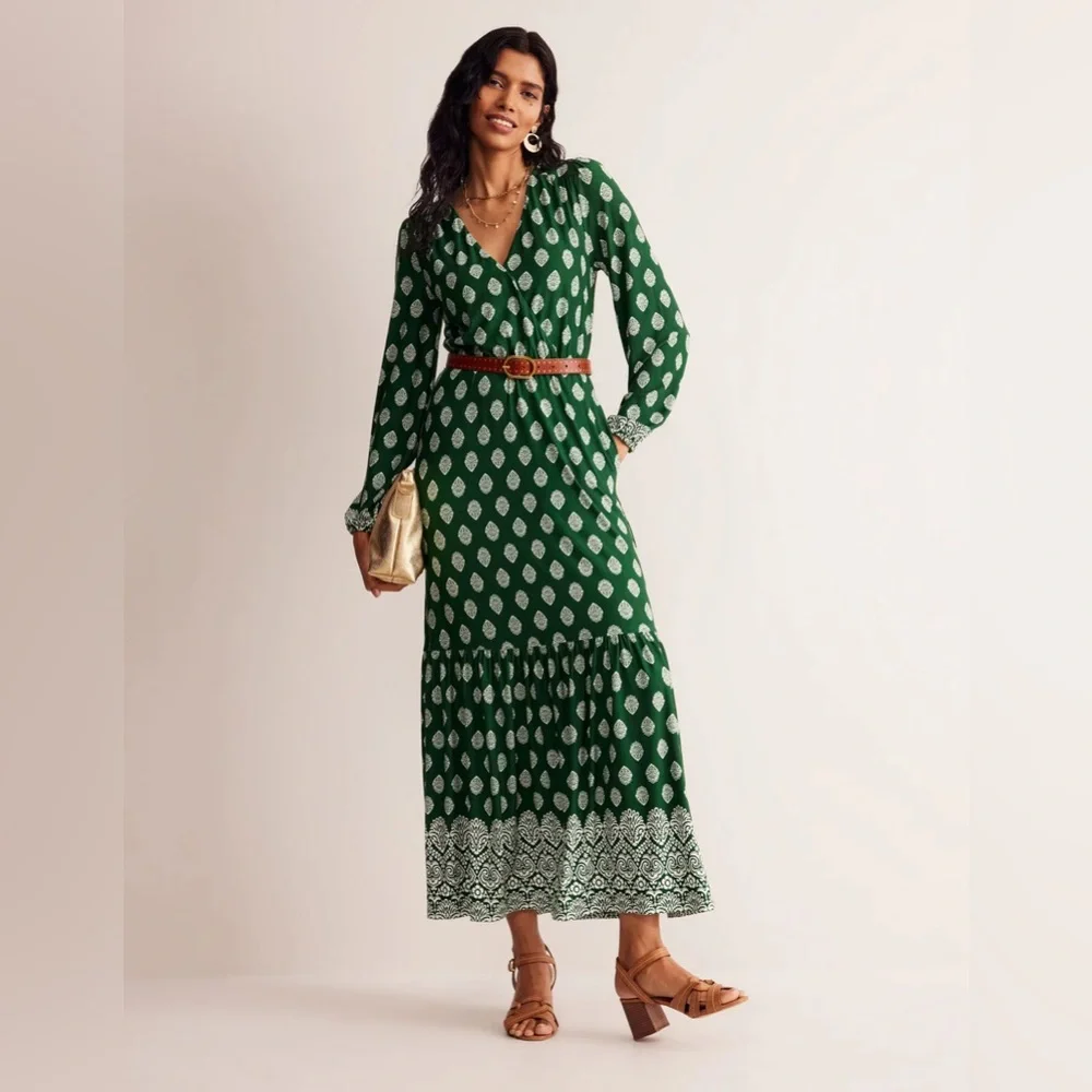 Boden Ophelia Wrap Midi Jersey Dress - Picture 9 of 10